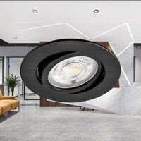 Braytron Braytron LED Inbouw Spot Dimbaar - IP20 - 7W - Aanpasbare Kleur CCT - Rond Ø85mm - Zwart