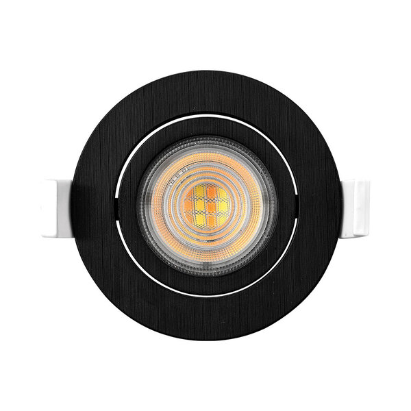 Braytron Braytron LED Inbouw Spot Dimbaar - IP20 - 7W - Aanpasbare Kleur CCT - Rond Ø85mm - Zwart