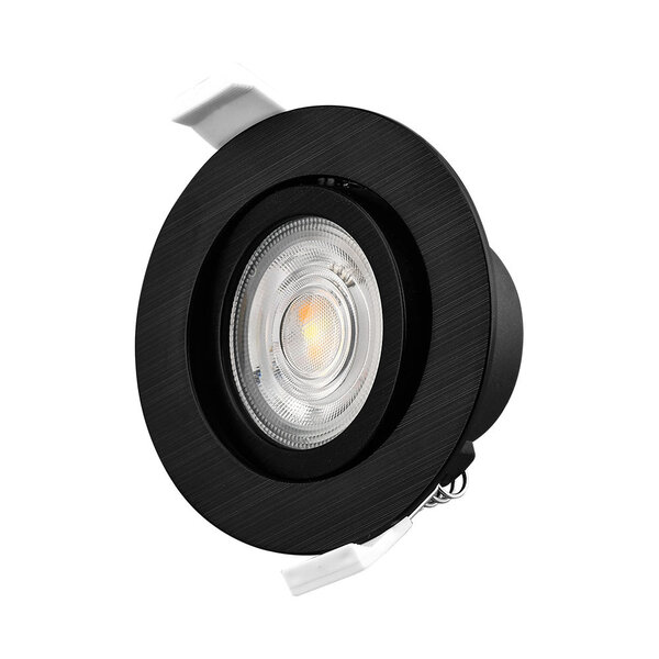 Braytron Braytron LED Inbouw Spot Dimbaar - IP20 - 7W - Aanpasbare Kleur CCT - Rond Ø85mm (Zwart)