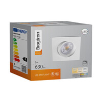 Braytron Braytron LED Inbouw Spot Dimbaar - IP20 - 7W - Aanpasbare Kleur CCT - Vierkant - Wit