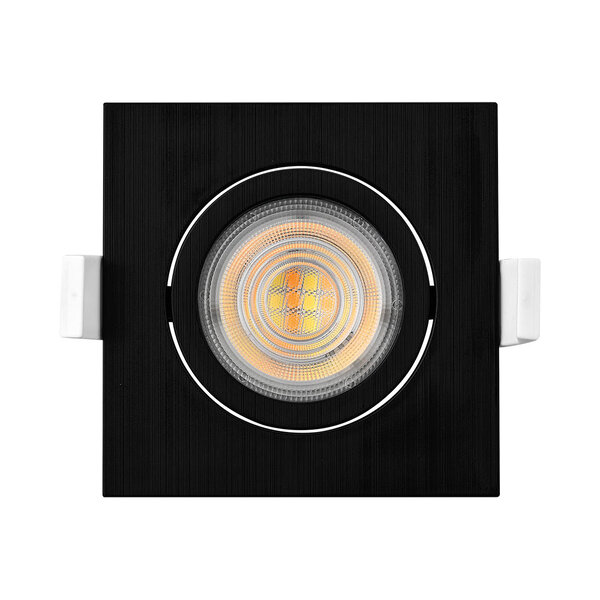 Braytron Braytron LED Inbouw Spot Dimbaar - IP20 - 7W - Aanpasbare Kleur CCT - Vierkant (Zwart)