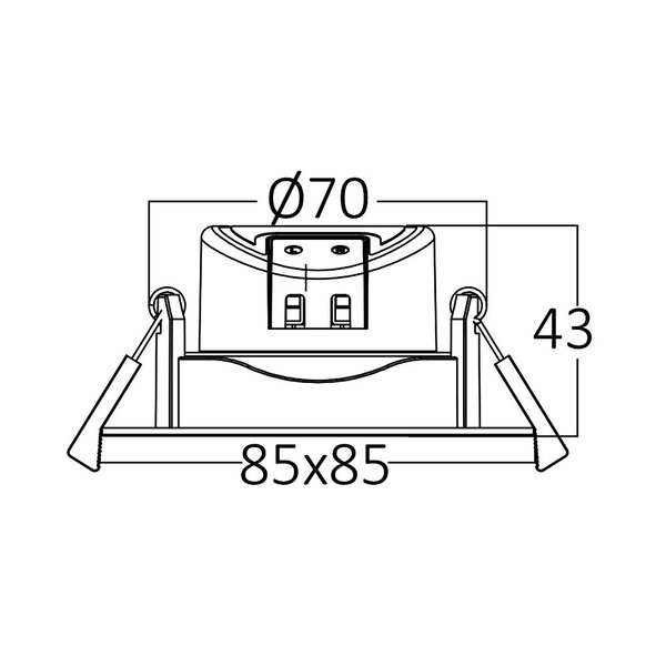 Braytron Braytron LED Inbouw Spot Dimbaar - IP20 - 7W - Aanpasbare Kleur CCT - Vierkant (Zwart)