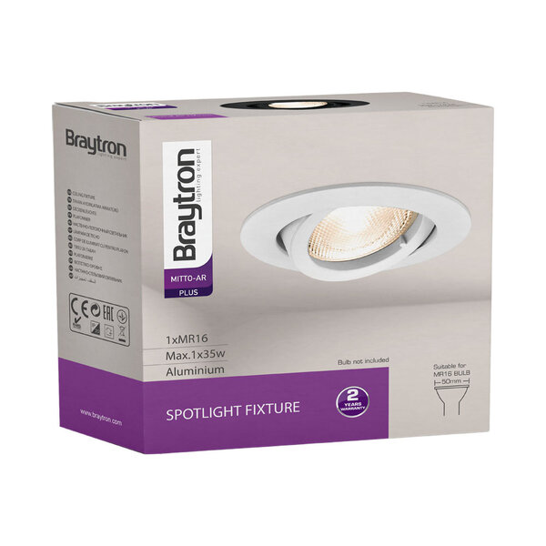 Braytron Braytron LED Spot Behuizing Verstelbaar - IP20  - Rond Ø82mm (Zwart)