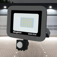 Braytron Braytron LED Bouwlamp met Beweging Sensor - IP54 - 50W - 6500K (Grijs)