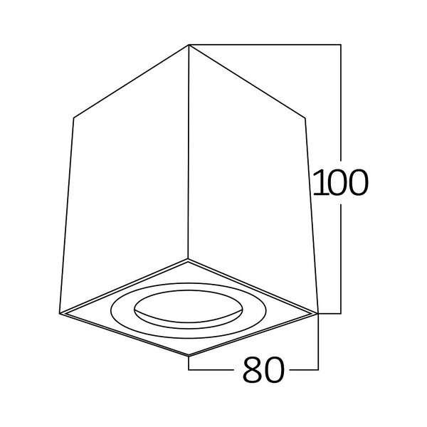 Braytron Braytron Gama 8011  LED Lamp Opbouw - IP20 - 1xGU10 -  Vierkant (Zwart)