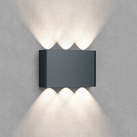 Braytron Braytron Vector LED Wandlamp CCT- IP65 - 6x1W - Zwart
