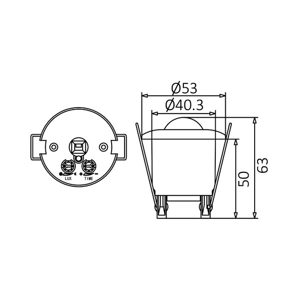 Braytron Braytron LED Inbouw Sensor - IP20 - 800W - Rond Ø53mm - Wit