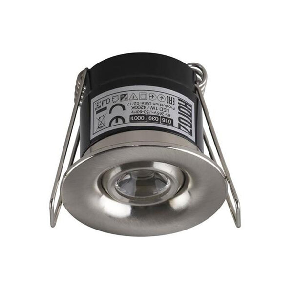 Horoz Silvia LED Inbouw Spot - IP20 - 1W - 4200K - Rond Ø41mm (Mat Chrome)