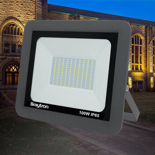 Braytron Braytron LED Bouwlamp - IP65 - 100W - 6500K (Grijs)