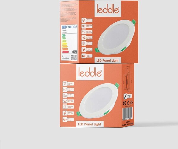 Leddle Leddle LED Inbouw Spot Dimbaar - IP44 - 5W - Aanpasbare Kleur CCT - Rond Ø95mm (Zwart)