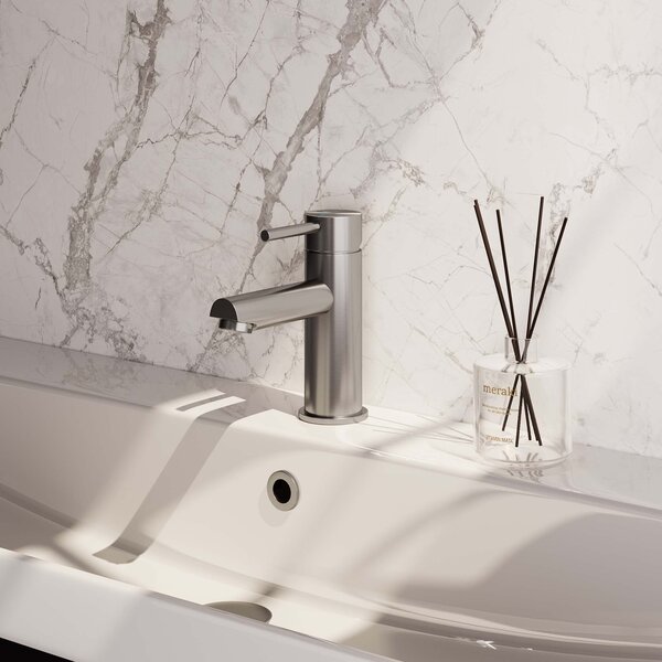 Brauer Brauer Brushed Edition Opbouw Wastafelmengkraan - Laag - Hendel Model A - PVD - Geborsteld RVS