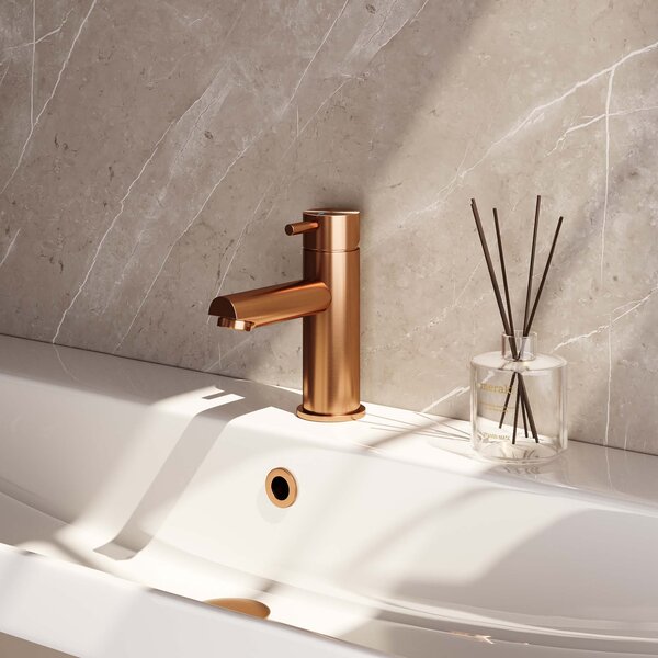Brauer Brauer Copper Edition Opbouw Wastafelmengkraan - Laag - Hendel Model B - Geborsteld Koper