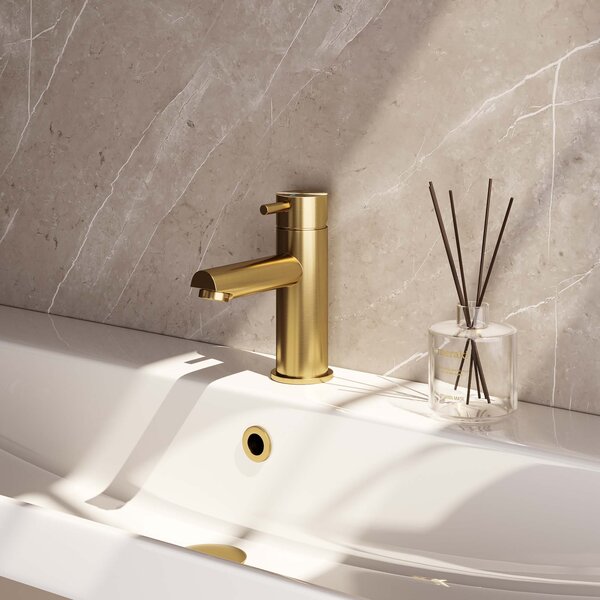 Brauer Brauer Gold Edition Opbouw Wastafelmengkraan - Laag - Hendel Model B - PVD - Geborsteld Goud