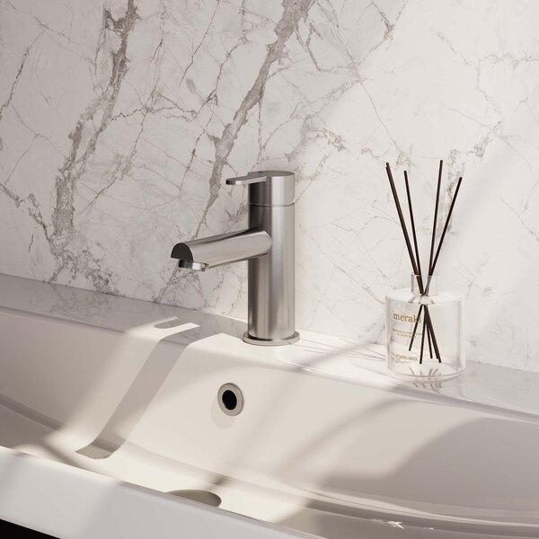Brauer Brauer Brushed Edition Opbouw Wastafelmengkraan - Laag - Hendel Model D - PVD - Geborsteld RVS