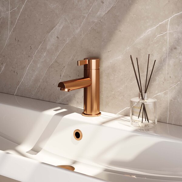 Brauer Brauer Copper Edition Opbouw Wastafelmengkraan - Laag - Hendel Model E - Geborsteld Koper