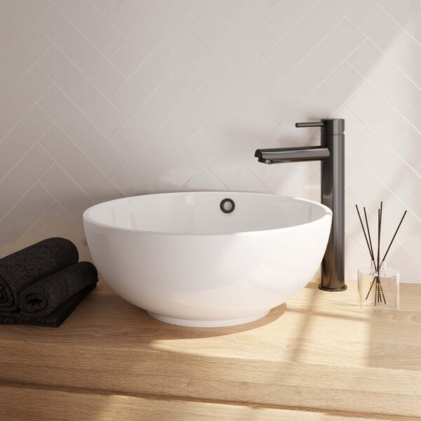 Brauer Brauer Gunmetal Edition Opbouw Wastafelmengkraan - Hoog - Hendel Model A - PVD - Geborsteld Gunmetal