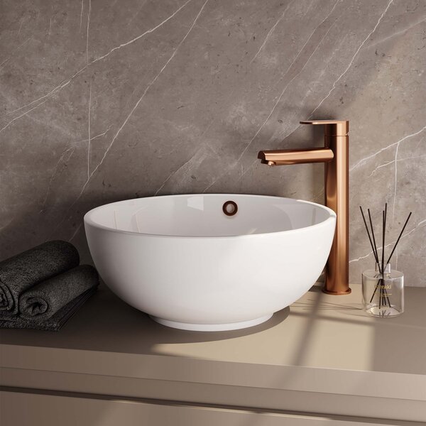 Brauer Brauer Copper Edition Opbouw Wastafelmengkraan - Hoog - Hendel Model C - Geborsteld Koper