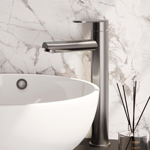 Brauer Brauer Brushed Edition Opbouw Wastafelmengkraan - Hoog - Hendel Model C - PVD - Geborsteld RVS