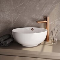 Brauer Brauer Copper Edition Opbouw Wastafelmengkraan - Hoog - Hendel Model D - Geborsteld Koper