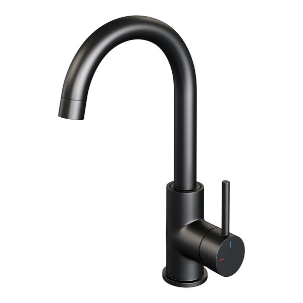 Brauer Brauer Black Edition Opbouw Wastafelmengkraan met Draaibare Uitloop - Rond - Hoog - Hendel Model A - Mat Zwart