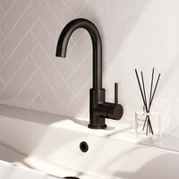 Brauer Brauer Black Edition Opbouw Wastafelmengkraan met Draaibare Uitloop - Rond - Hoog - Hendel Model A - Mat Zwart