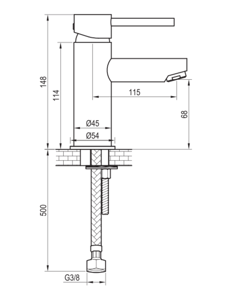 Brauer Brauer Gunmetal Edition Opbouw Wastafelmengkraan - Model A - Laag - Hendel - PVD - Geborsteld Gunmetal