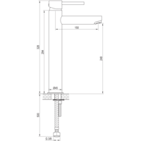 Brauer Brauer Gold Edition Opbouw Wastafelmengkraan - Hoog - Hendel Model A - PVD - Geborsteld Goud