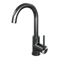 Brauer Brauer Gunmetal Edition Opbouw Wastafelmengkraan met Draaibare Uitloop - Rond - Hoog - Hendel Model A - PVD - Geborsteld Gunmetal
