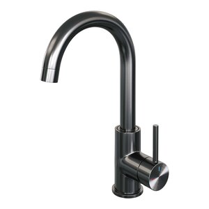 Brauer Edition Opbouw Wastafelmengkraan met Draaibare Uitloop - Rond - Hoog - PVD - Geborsteld Gunmetal