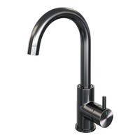 Brauer Brauer Gunmetal Edition Opbouw Wastafelmengkraan met Draaibare Uitloop - Rond - Hoog - Hendel Model B - PVD - Geborsteld Gunmetal