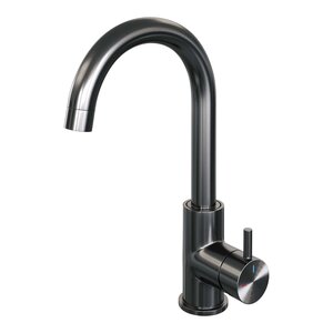 Brauer Edition Opbouw Wastafelmengkraan met Draaibare Uitloop - Rond - Hoog - PVD - Geborsteld Gunmetal