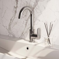Brauer Brauer Chrome Edition Opbouw Wastafelmengkraan met Draaibare Uitloop - Rond - Hoog - Hendel Model C - Chroom
