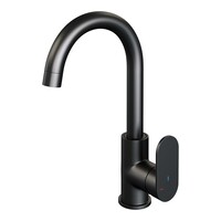 Brauer Brauer Black Edition Opbouw Wastafelmengkraan met Draaibare Uitloop - Rond - Hoog - Hendel Model C - Mat Zwart