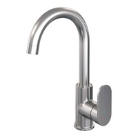 Brauer Brauer Brushed Edition Opbouw Wastafelmengkraan met Draaibare Uitloop - Rond - Hoog - Hendel Model C - PVD - Geborsteld RVS