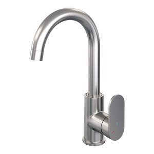 Brauer Edition Opbouw Wastafelmengkraan met Draaibare Uitloop - Rond - Hoog - PVD - Geborsteld RVS