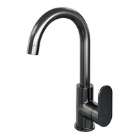 Brauer Brauer Gunmetal Edition Opbouw Wastafelmengkraan met Draaibare Uitloop - Rond - Hoog - Hendel Model C - PVD - Geborsteld Gunmetal