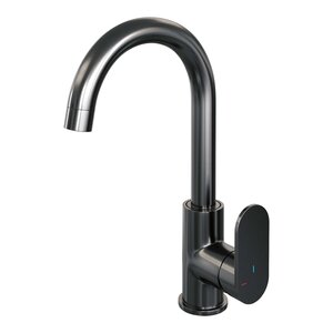 Brauer Edition Opbouw Wastafelmengkraan met Draaibare Uitloop - Rond - Hoog - PVD - Geborsteld Gunmetal