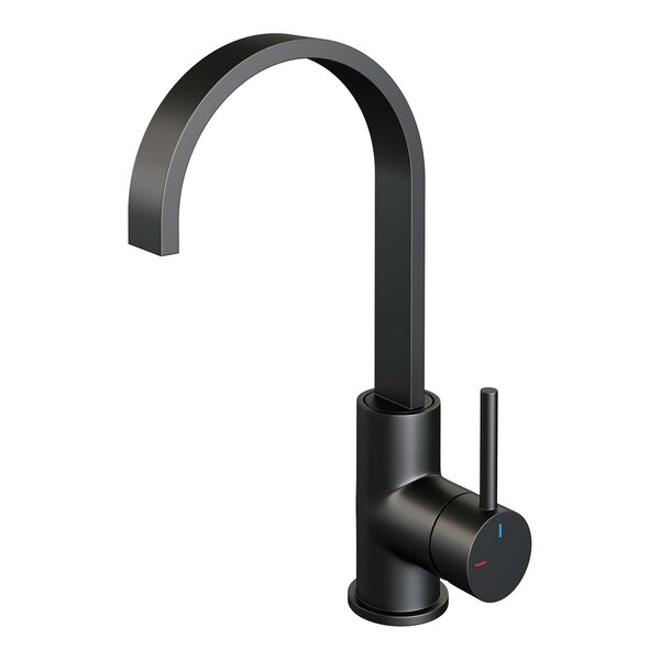 Brauer Brauer Black Edition Opbouw Wastafelmengkraan met Draaibare Uitloop - Plat - Hoog - Hendel Model A - Mat Zwart