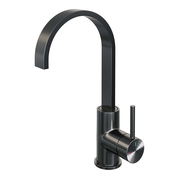 Brauer Brauer Gunmetal Edition Opbouw Wastafelmengkraan met Draaibare Uitloop - Plat - Hoog - Hendel Model A - PVD - Geborsteld Gunmetal