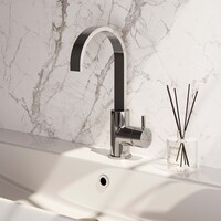 Brauer Brauer Chrome Edition Opbouw Wastafelmengkraan met Draaibare Uitloop - Plat - Hoog - Hendel Model B - Chroom