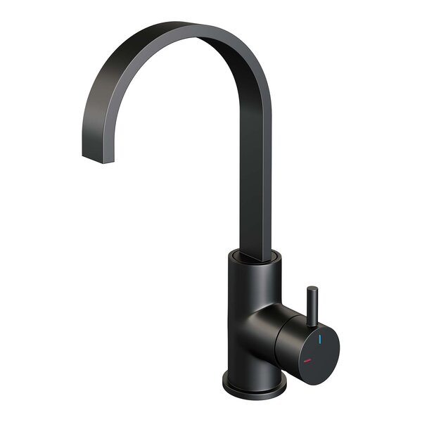 Brauer Brauer Black Edition Opbouw Wastafelmengkraan met Draaibare Uitloop - Plat - Hoog - Hendel Model B - Mat Zwart