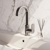 Brauer Brauer Chrome Edition Opbouw Wastafelmengkraan met Draaibare Uitloop - Plat - Hoog - Hendel Model C - Chroom