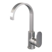 Brauer Brauer Brushed Edition Opbouw Wastafelmengkraan met Draaibare Uitloop - Plat - Hoog - Hendel Model C - PVD - Geborsteld RVS