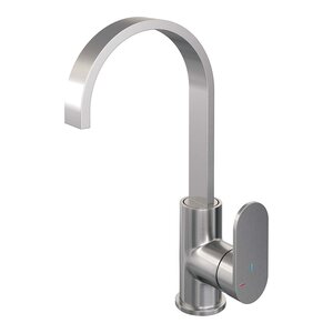 Brauer Edition Opbouw Wastafelmengkraan met Draaibare Uitloop - Plat - Hoog - PVD - Geborsteld RVS