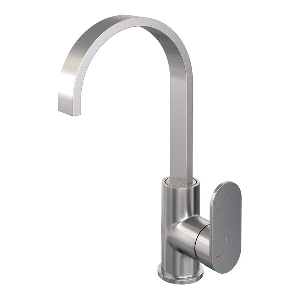 Brauer Brauer Brushed Edition Opbouw Wastafelmengkraan met Draaibare Uitloop - Plat - Hoog - Hendel Model C - PVD - Geborsteld RVS