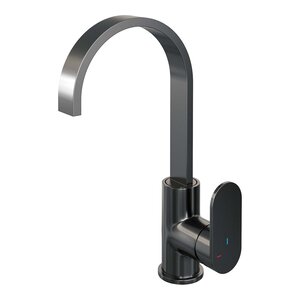 Brauer Edition Opbouw Wastafelmengkraan met Draaibare Uitloop - Plat - Hoog - PVD - Geborsteld Gunmetal