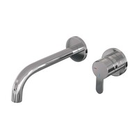Brauer Brauer Chrome Edition Inbouw Wastafelmengkraan met Gebogen Uitloop & Rozetten - Model D1 - Hendel Rechts - Chroom