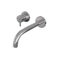 Brauer Brauer Chrome Edition Inbouw Wastafelmengkraan met Gebogen Uitloop & Rozetten - Model B2 - Hendel Links - Chroom