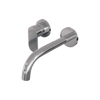 Brauer Brauer Chrome Edition Inbouw Wastafelmengkraan met Gebogen Uitloop & Rozetten - Model C2 - Hendel Links - Chroom