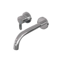 Brauer Brauer Chrome Edition Inbouw Wastafelmengkraan met Gebogen Uitloop & Rozetten - Model D2 - Hendel Links - Chroom